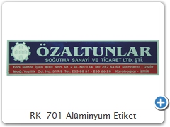 RK-701 Alüminyum Etiket