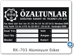 RK-703 Alüminyum Etiket