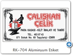 RK-704 Alüminyum Etiket